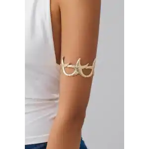 Altın Renk Yıldız Figürlü Tasarım Bileklik Kol Aksesuarı