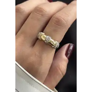 Altın Ve Gümüş Renk Ayarlanabilir Yüzük