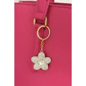 Altın Ve Gümüş Renk Taş Detaylı Çanta Charm/ Anahtarlık