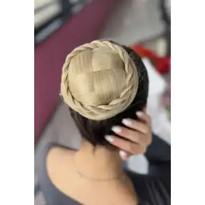 Bal Köpüğü Renk Örgülü Topuz Tokası