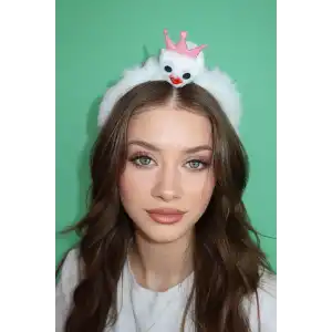 Beyaz Renk Canavar Figürlü Çocuk Taç