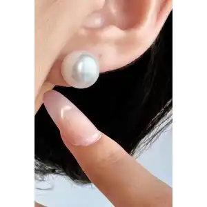 Beyaz Renk İnci Küpe (Çift)