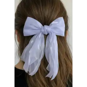 Beyaz Renk Kurdele Figürlü Otomat Toka