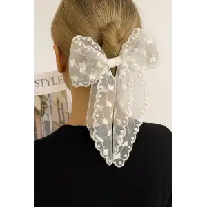 Beyaz Renk Kurdele Figürlü Otomat Toka