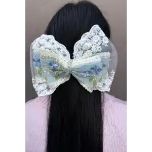 Beyaz Renk Kurdele Figürlü Otomat Toka