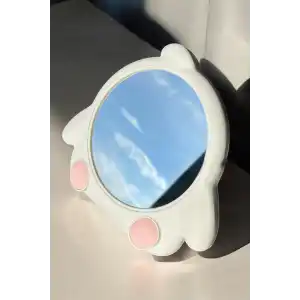 Beyaz Renk Penguen Figürlü Masa Aynası