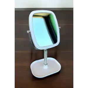 Beyaz Renk Takı Standlı Dönebilen Masa Aynası
