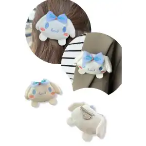 Beyaz Renk Tavşan Figürlü Rozet / Toka