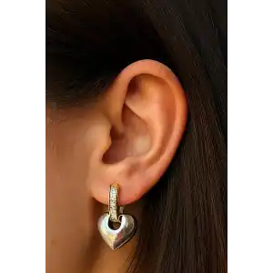 Çift Renk Taş Detaylı YSX Küpe (Çift)