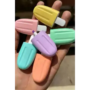 Dondurma Figürlü 6lı Fosforlu Kalem Set