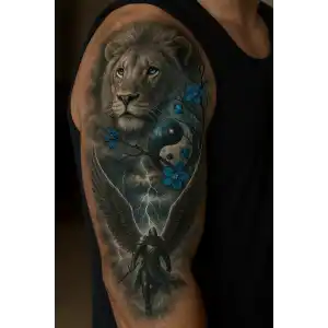Geçici Aslan Figürlü Dövme Tattoo