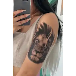 Geçici Aslan Figürlü Dövme Tattoo
