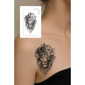 Geçici Aslan Figürlü Mini Dövme Tattoo