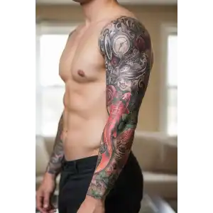 Geçici Balık ve Saat Kol Dövme Tattoo