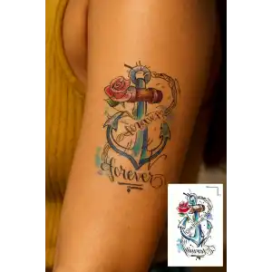 Geçici Çapa Figürlü Mini Dövme Tattoo