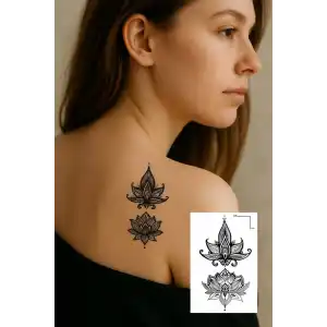Geçici Çiçek Figürlü Dövme Tatto