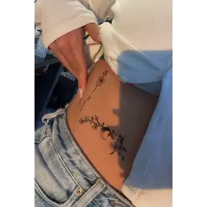 Geçici Çiçek Figürlü Dövme Tatto