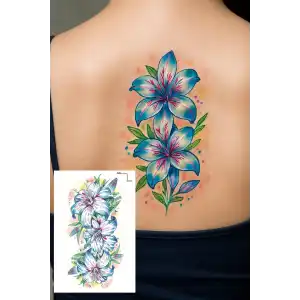 Geçici Çiçek Figürlü Dövme Tattoo