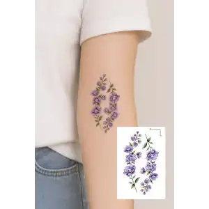 Geçici Çiçek Figürlü Mini Dövme Tattoo