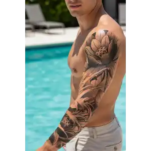 Geçici Çiçek Kol Dövme Tattoo