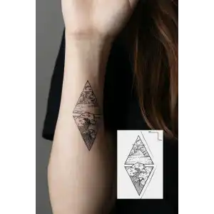 Geçici Dalga Figürlü Mini Dövme Tattoo