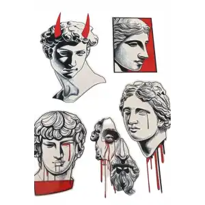 Geçici Davut Heykeli Figürlü Dövme Tattoo