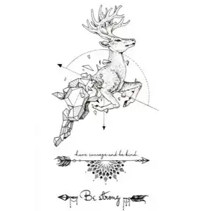Geçici Geyik Figürlü Mini Dövme Tattoo