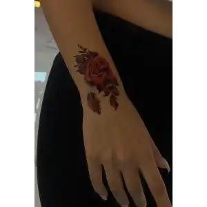 Geçici Gül Figürlü Dövme Tattoo