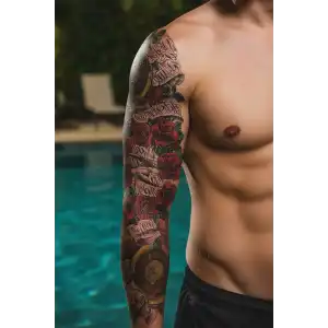 Geçici Gül Modelli Kol Dövme Tattoo