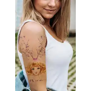 Geçici Kadın Modelli Dövme Tattoo