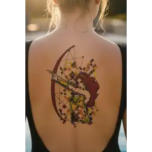 Geçici Kadın Modelli Dövme Tattoo
