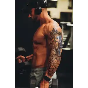 Geçici Kanatlı Melek Ve Çiçek Kol Dövme Tattoo