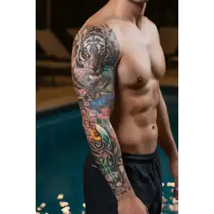 Geçici Kaplan Kol Dövme Tattoo