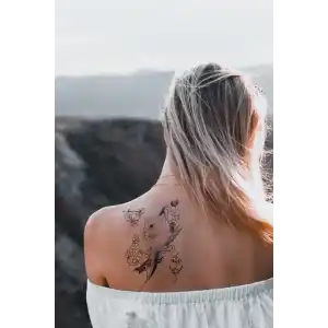 Geçici Kedi, Fincan ve Çapa Dövme Tattoo