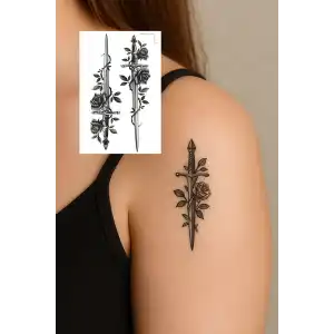 Geçici Kılıç Figürlü Mini Dövme Tattoo
