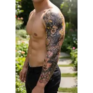 Geçici Kız Figürlü Dövme Tattoo