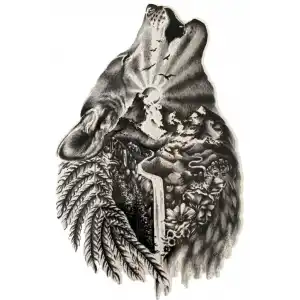 Geçici Kurt Figürlü Dövme Tattoo