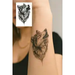 Geçici Kurt Figürlü Mini Dövme Tattoo