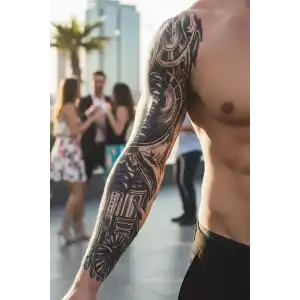 Geçici Makine Modelli Kol Dövme Tattoo