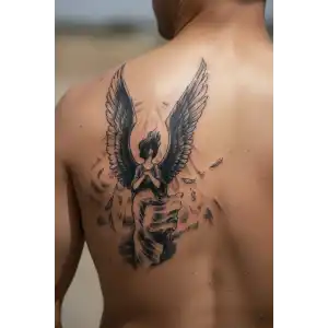 Geçici Melek Figürlü Dövme Tattoo
