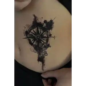 Geçici Pusula Figürlü Dövme Tattoo