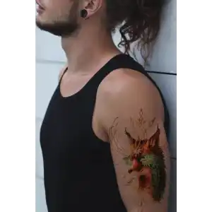 Geçici Taçlı Tilki Dövme Tattoo