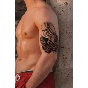 Gerçekçi Geçici Kurukafa Dövme Tattoo