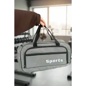 Gri Renk Büyük Boy El Çantası/ Seyahat Çantası