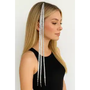 Gri Renk Pullu Saç Aksesuarı