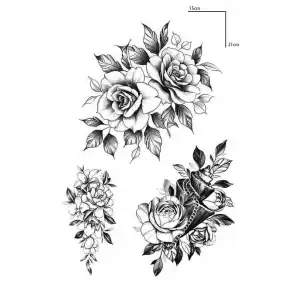 Gül Figürlü Geçici Dövme Tattoo
