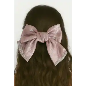 Gül Kurusu Renk Kurdele Figürlü Taş Detaylı Otomat Toka