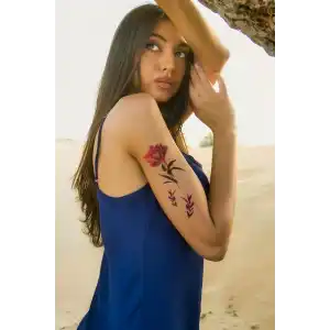 Gül ve Çiçek Geçici Dövme Tattoo
