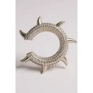 Gümüş Renk 14K Altın Kaplama TX Ear Cuff (Tek)