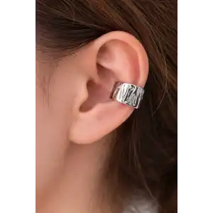Gümüş Renk 14K Altın Kaplama TX Ear Cuff (Tek)